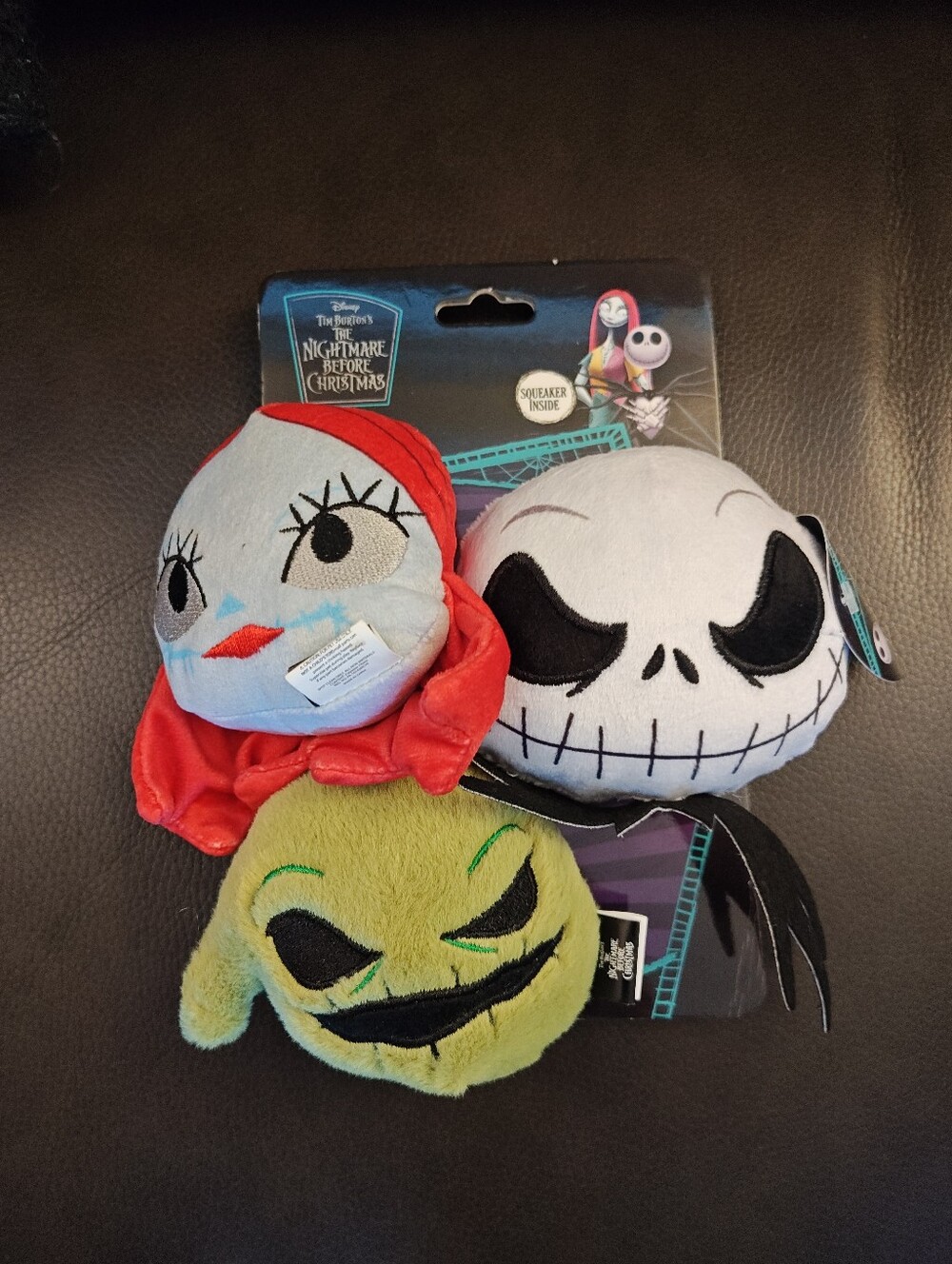 Disney The Nightmare Before Christmas 3-Pack Dog Toys - Black/Red/White/Green